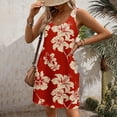 thumbnail image 5 of Tropical Print Dress for Women Sleeveless V Neck Summer Mini Dress Casual Vacation Beach Sundress, 5 of 6
