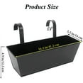 thumbnail image 2 of Topboutique Outdoor Planter Box Wall Hanging Planter Iron Hanging Flower Pot Railing Hooks Pots Garden Mount Porch Planters Black Rectangular Plant Pot Flower Box Container,2 Pcs-Black, 2 of 6