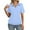 Sky Blue #001, variant on Womens Polo Shirts Short Sleeve Banded Bottom Tops Business Casual Tops Collared V Neck Dressy Blouses White S