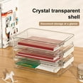 thumbnail image 2 of CSChome Transparent Storage Box Transparent Document Organizer Box Comfortable Grip Handle See-through Storage Container, 2 of 5