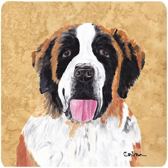 Saint Bernard Foam Coasters - Set Of 4, 3.5 x 3.5 In.