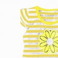 thumbnail image 4 of Kaprioy Girls Summer Outfits Flower Graphic Tops Casual Striped Tshirt Flying Short Sleeves Shirts Capri Pant Set Playwear, 4 of 5