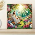thumbnail image 4 of Christmas Jesus Diamond Art Kits for Adult, Special Shape 5D Diamond Painting Kits for Beginners, DIY Full Drill Round Frose Pigeon Diamond Dot Gem Art Kits for Home Decor 12 X 12 Inch, 4 of 6