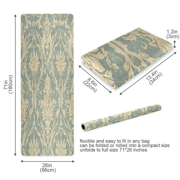 BZSMCE Yoga Mat Women Classic Floral Motif in Soft Tones Fitness Mat