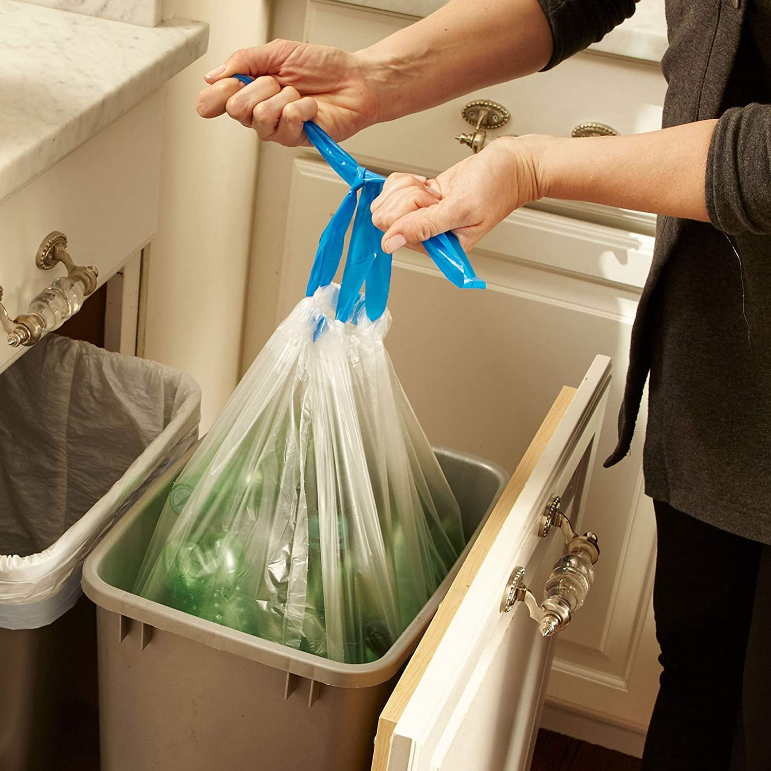 Hefty Recycling Trash Bags, Clear, 13 Gallon, 60 Count