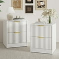 thumbnail image 2 of YouTrend Nightstand Set of 2 with 2 Drawers for Bedroom, Small End Table for Adults, Wooden Storage Cabinet for Living Room, White, 2 of 10