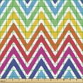 thumbnail image 2 of Ambesonne Chevron Fabric by the Yard Upholstery, Rainbow Colored Zigzags, 5 Yards, Multicolor, 2 of 5