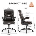 thumbnail image 2 of MAYEERTY Big and Tall Office Chair, Wide Seat Ergonomic Computer Desk Chair High Back Executive Leather Chair Adjustable Flip-up Armrest Design,Brown, 2 of 7