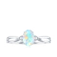 thumbnail image 5 of Oval Ethiopian Opal Solitaire Ring with Diamond for Women - 0.9 Ct - AAA Grade, 14K White Gold, US 7.00, 5 of 10