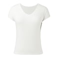 thumbnail image 5 of Women's V Neck Short Sleeve T-Shirt - Loose Batwing Sleeve, Polyester, Casual Basic Top for Daily & Sports, 5 of 5