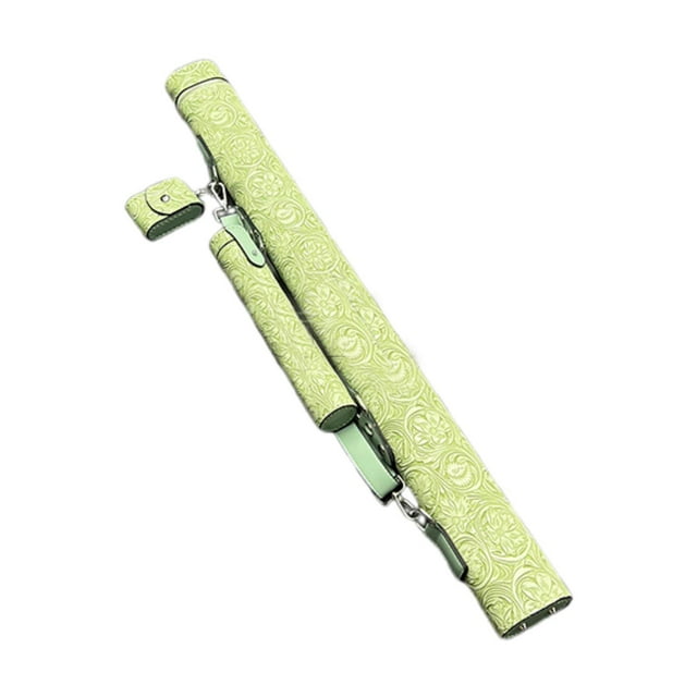 Estuche de transporte para tacos de billar, funda para taco de billar, organizador de 2 agujeros con cremallera, contenedor, bolsa de almacenamiento p Verde