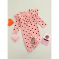 thumbnail image 3 of Kiapeise Baby Girls Valentine's Day Romper Heart Print Long Sleeve Jumpsuit, 3 of 8