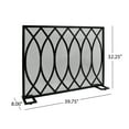thumbnail image 3 of GDF Studio Ankeny Modern Single Panel Iron Fireplace Screen, Black Brushed Silver, 3 of 7