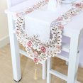 thumbnail image 4 of Unique Bargains Vintage Flower Embroidery Tassel Table Runner Tea Rose, 4 of 7