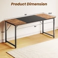 thumbnail image 3 of 63" Computer Desk, Modern Office, Study & Gaming Desk with Storage, Large Legroom, Sturdy Metal Frame, 3 of 8
