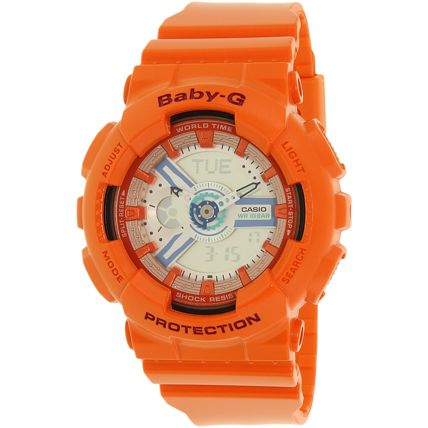 Women's Baby-G BA110SN-4A Orange Plastic Quartz Watch - Walmart.com