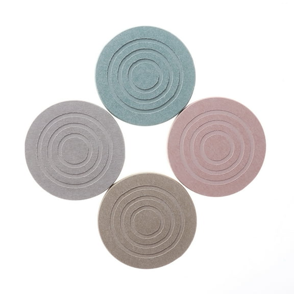 WORGEOUS 4 Pcs Diatomaceous Earth Coaster Mixed Colors Coasters 10.00X10.00X1.00CM