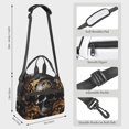 thumbnail image 2 of Disketp Gold Pattern Black Skull Lonchera Térmica para Mujer y Hombre, Bolsa de Almuerzo Reutilizable e Impermeable para Trabajo, Viajes y Picnic, 2 of 7