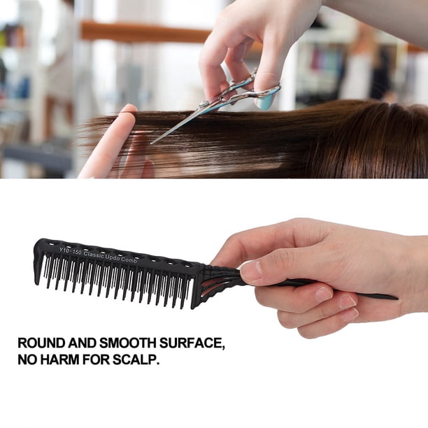Peine para peinar el cabello, Peine de cola de rata, Peine de burlas, Peine de suministros de peluquería ligero, peine de cola de 3 filas de dientes para volumen y precisión de peinado(Negro) Ecomeon no