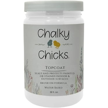 Chalky Chicks Water Based Poly Acrylic Sealer 4 Fl Oz Topcoat, Brush on Formula Chalk Paint Sealer for Countertop & Cabinet Sealer, Clear Coat Paint, Airbrush for DIY Painting