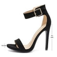 thumbnail image 4 of Dream Pairs Women's Ankle Strap Open Toe Stilettos High Heel Sandals Party Dress Elegantee_N Black/Suede Size 7, 4 of 4