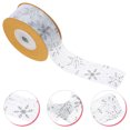 thumbnail image 3 of 1 Roll of Christmas Ribbons Snowflake Patterns Decorative Ribbons DIY Xmas Gift Box Banquet Ribbons, 3 of 7