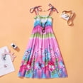 thumbnail image 2 of 1-10Y Kids Child Girls Boho Summer Dress Flower Casual Beachwear Holiday Sundress + Necklace, 2 of 7