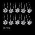 thumbnail image 2 of 10 Packs Crystal Hair Pins Rhinestone Flower Wedding Hair Piece Rose Rhinestone Insert Hair Accessories for Brides and Bridesmaids Banquet Head Jewelry - White, 2 of 5