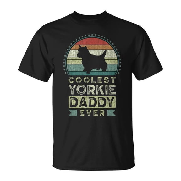 SR Coolest Yorkie Daddy Ever Fathers Day Yorkshire Terrier Dad T-shirt