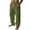 Army Green, variant on KyCheLot Mens Lounge Pants Cotton Linen Breathable Comfy Mid Waist Drawstring Casual Pants Vacation