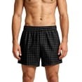 thumbnail image 3 of VBTAPA Men's Plaid Pajama Shorts Baggy Casual Boxers Shorts Daily Pj Sleep Bottoms Comfy Homewear Boxers Black XL, 3 of 7