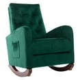 thumbnail image 5 of Rocking Chair Nursery, Upholstered Nursery Glider Rocker for Baby and Kids, Comfy Armchair with Side Pocket, Living Room Lounge Arm Chair, High Backrest with Decorative Buttons, Green, 5 of 6