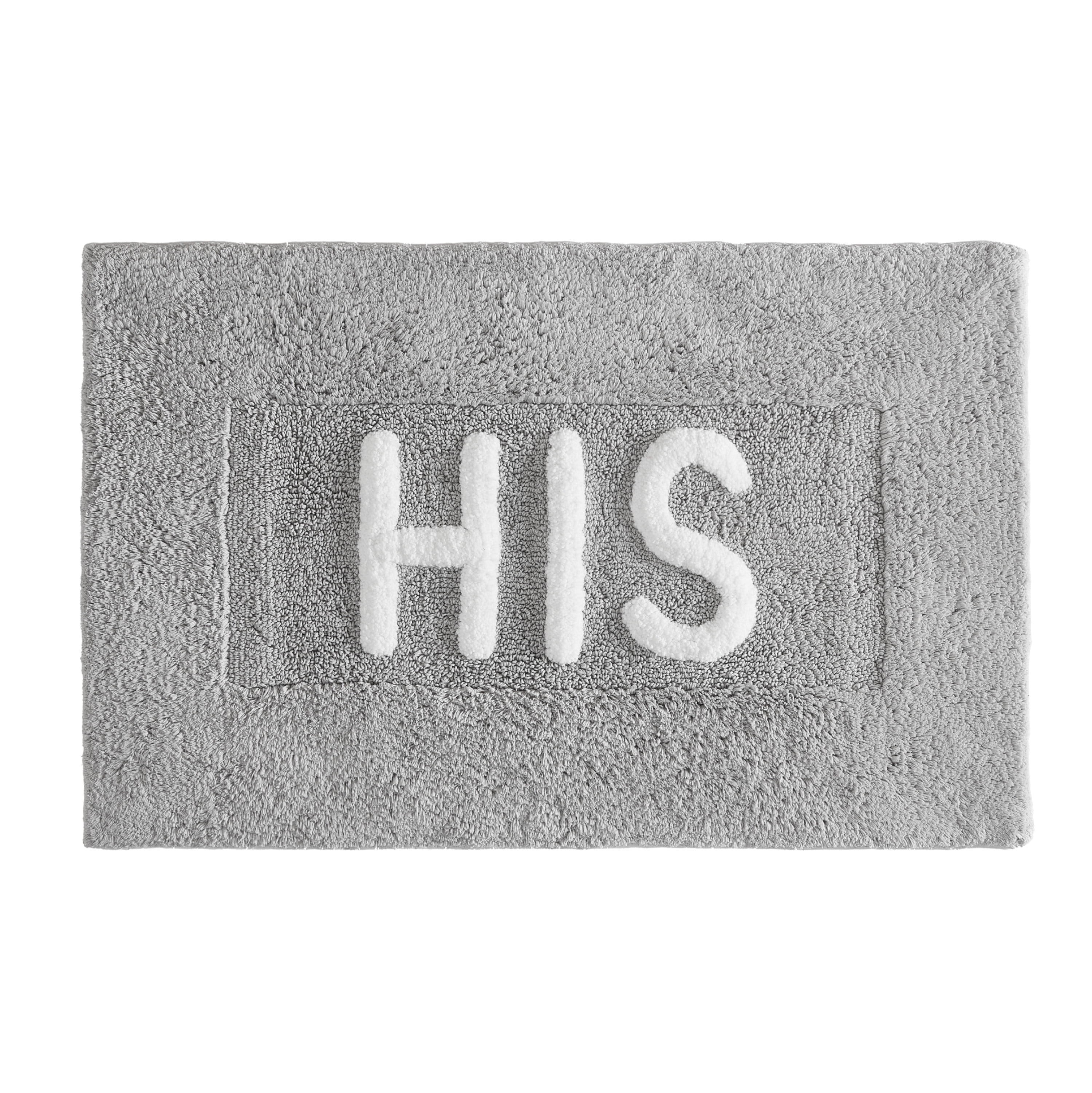 Jean Pierre "His" 21"x34" Cotton Bath Rug, Gray