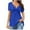 Blue, variant on Giftesty Womens Blouses and Tops Women's Casual V-Neck Bow Sexy Short-sleeved T-shirt Top