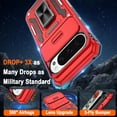 thumbnail image 4 of KOMI for Google Pixel 9 Case/Pixel 9 Pro Case with [2 Pack] HD Screen Protector + Slide Camera Cover, 360° Rotation Ring Kickstand [Military Grade] Shockproof Protective Phone Case, Red, 4 of 5