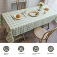 thumbnail image 4 of Elegant Black and Green Tablecloth for 6-Foot Tables - 63''×55'' Durable, Spill-Resistant, Wrinkle-Free Fabric for Dining Rooms, Special Events, and Everyday Use, 4 of 5
