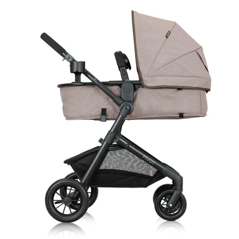 Evenflo Pivot Modular Newborn Combo Stroller with LiteMax Baby Car Seat Base Desert Tan Walmart