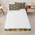 thumbnail image 4 of jejeloiu Tribal Aztec Zipper Twin Comforter Sets with Fitted Sheet and 2 Pillowcases,Geometric Pattern Zipper Bedding Set For Boys,Brown Turquoise,Reversible,4 Pieces, 4 of 7