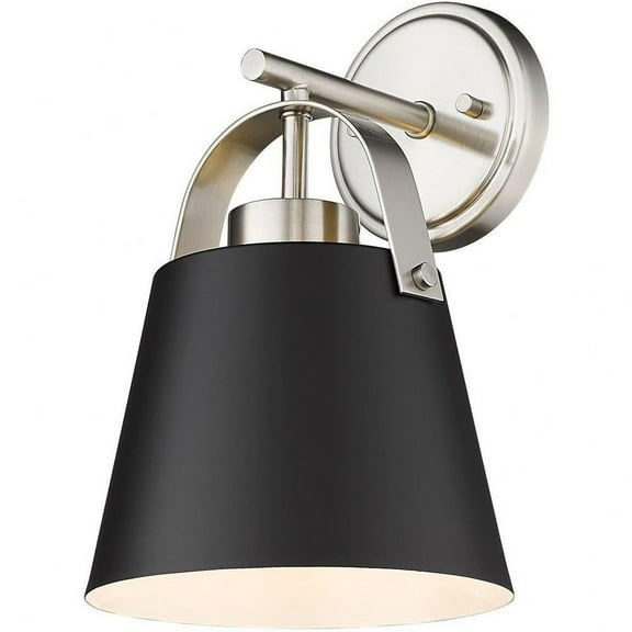 1 Light Wall Sconce in Modern Style-12.75 inches Tall and 8 inches Wide-Matte Black/Brushed Nickel Finish Bailey Street Home 372-Bel-4652461