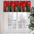 thumbnail image 5 of Red Christmas Valances for Windows, 42 x 18in, Leopard Buffalo Plaid Xmas Tree Forest Snowflake Rod Pocket Kitchen Valance Curtain Light Filtering Window Treatments for Living Room Bedroom, 1 Panel, 5 of 7