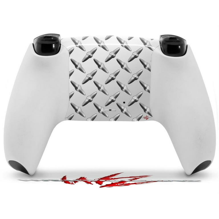 WraptorSkinz Skin Wrap compatible with Sony PS5 DualSense Controller  Diamond Plate Metal 02 Black (CONTROLLER NOT INCLUDED)