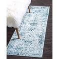 thumbnail image 1 of Unique Loom Sofia Collection Traditional Vintage Light Blue Runner Rug (3` x 16`), 1 of 2