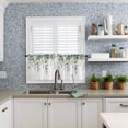 thumbnail image 5 of Eucalyptus Leaves Half Window Curtain 36 Inches Long, Spring Farmhouse Retro Botanical Window Treatment Curtain Drapes, Small Tier Curtains for Bathroom Over Sink, 27.5"x36", 2 Panels, 5 of 7