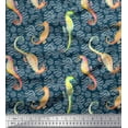 thumbnail image 1 of Soimoi Polyester Crepe Fabric Animal Skin & Sea Horse Ocean Fabric Prints by Yard 42 Inch Wide, 1 of 1