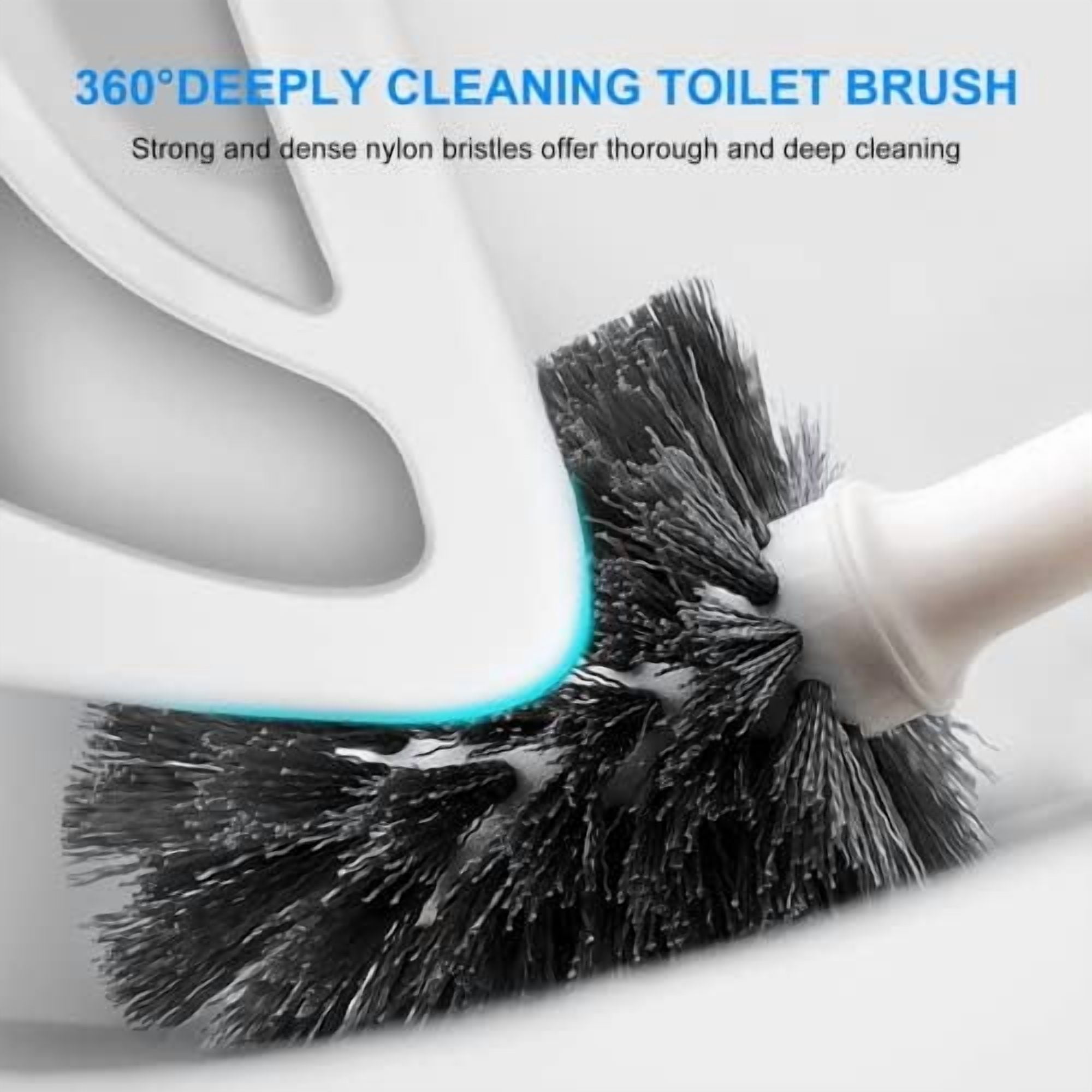 Toilet Brush and Plunger Set, Toilet Plungers for Bathroom Heavy Duty Toilet Bowl Brush and Holder Hidden Toilet Plunger and Brush Set for Deeply Cleaning - White