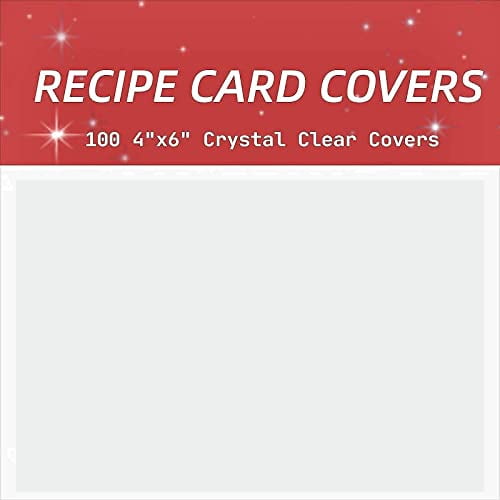 Vovoo 4x6 Recipe Cards Protectors,Recipe Card Sleeves,100 Count,Recipe Cards Covers 