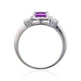 thumbnail image 6 of Purple Sapphire Square Halo Ring with Accents, 6 of 10
