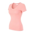 thumbnail image 3 of Made by Olivia Women's Basic Solid Short Sleeve V Neck Jersey Top, 3 of 6
