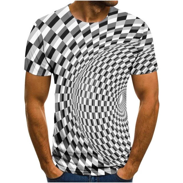 T-Shirts à Manches Courtes pour Hommes T-Shirt Imprimé Abstrait 3D Manches Courtes Col Rond Mode Décontracté Quotidien Vacances T-Shirt Haut Blouses Chemises Hommes Manches Courtes