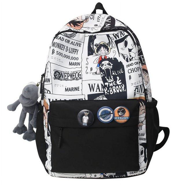 One Piece Teenager Student Schoolbag Casual Trendy Cool Anime Backpack Large Capacity Backpack-week